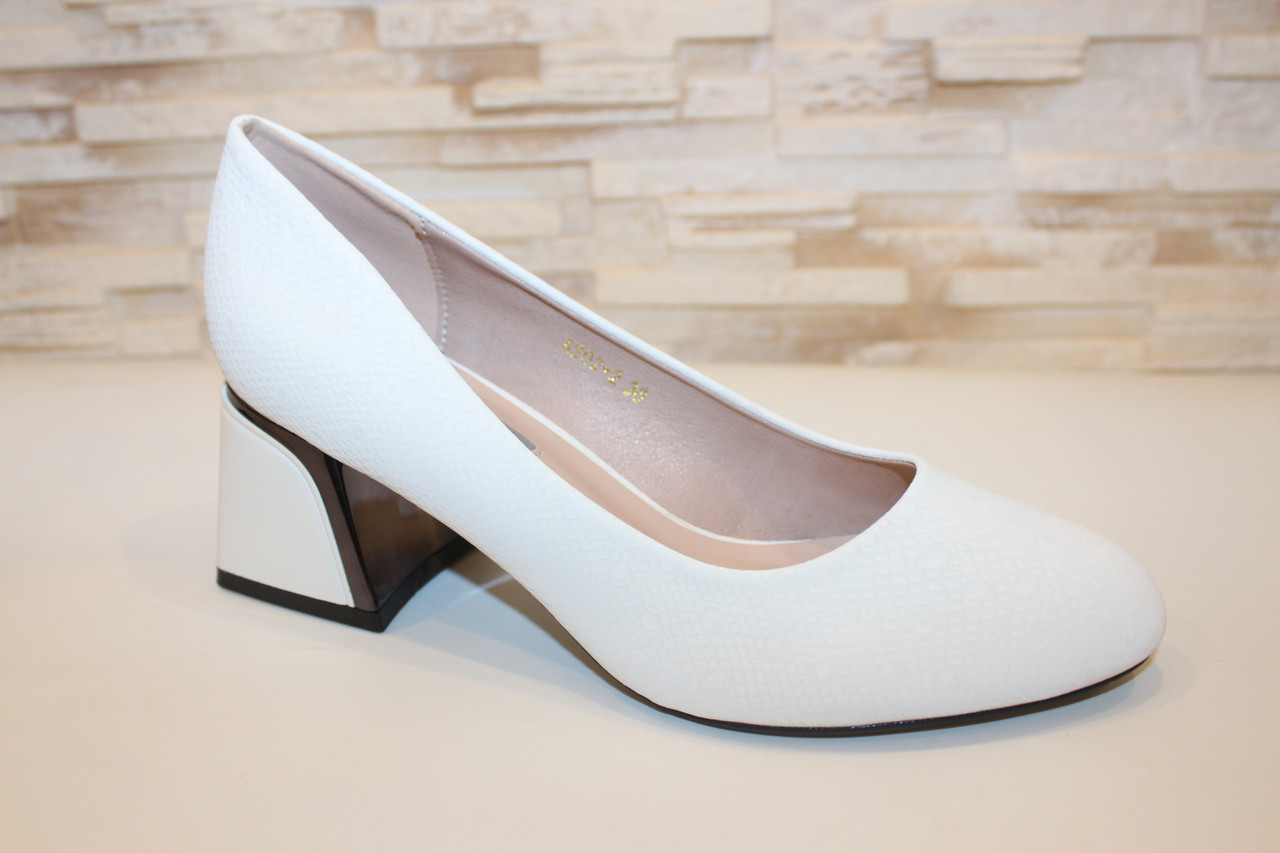 Туфлі жіночі білі на підборах Т1878, фото 1