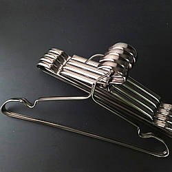 Вішалки тремпелі металеві чорні для одягу, суконь, блузок в шафу, 41 см