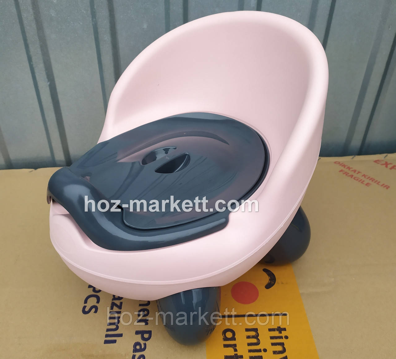 Дитячий горщик для дівчинки PASA IRAK PLASTIK рожевий з сірим, фото 1