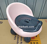 Дитячий горщик для дівчинки PASA IRAK PLASTIK рожевий з сірим, фото 6