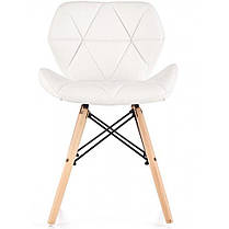 Стілець (крісло) зі спинкою Bonro B-531 білий екошкіра на дерев’яних ніжках для кухні, дому, офісу, салону, перукарні, фото 5