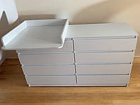 Комод Classic Soft на 8 ящиков белый, съемный пеленатор