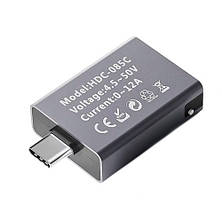USB тестер струму, напруги, ємності, Type-C, Hidance HDC-085C, фото 4