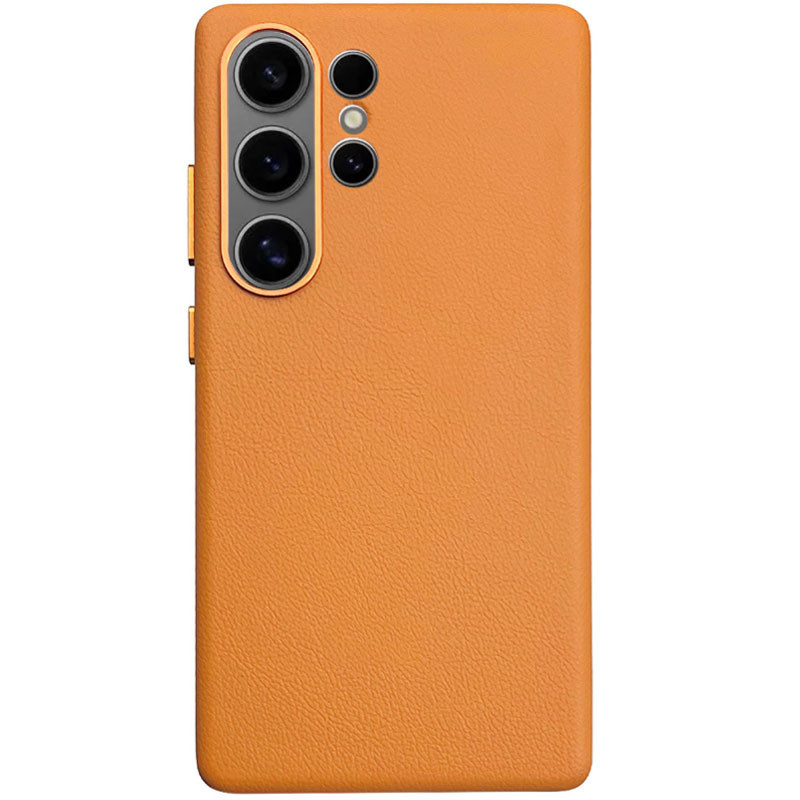 Шкіряний чохол Leather Case (AAA) для Samsung Galaxy S25 Ultra Orange, фото 1