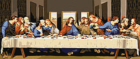 Картина за номерами Тайна вечеря, Леонардо да Вінчі 30*70 см Ідейка KHO 8423