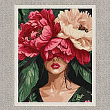 Картина за номерами Люди. Дівчина в піонах 30*40 см Ідейка KHO 8496, фото 2