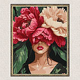 Картина за номерами Люди. Дівчина в піонах 30*40 см Ідейка KHO 8496, фото 5