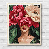 Картина за номерами Люди. Дівчина в піонах 30*40 см Ідейка KHO 8496, фото 7