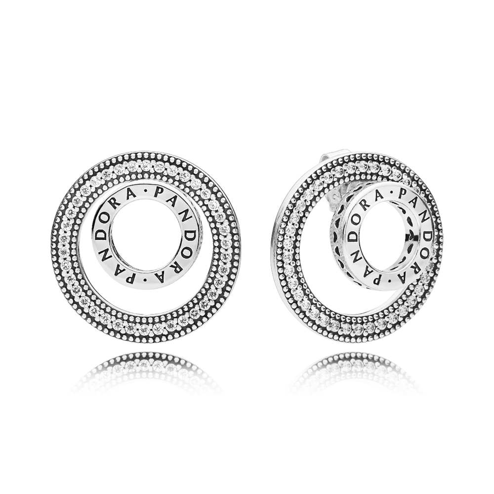 Срібні сережки-пусети Pandora Назавжди 297446CZ, фото 1