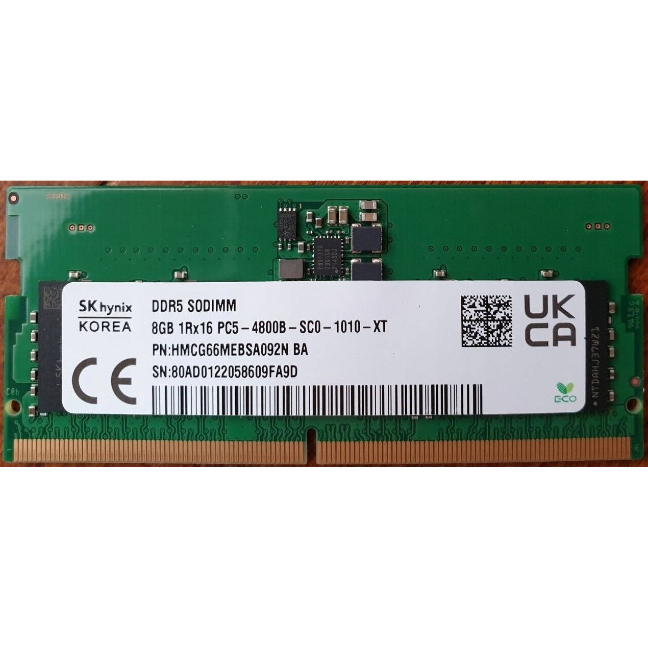 Пам'ять для ноутбуків SK hynix 8 GB SO-DIMM DDR5 4800 MHz (HMCG66MEBSA092N)