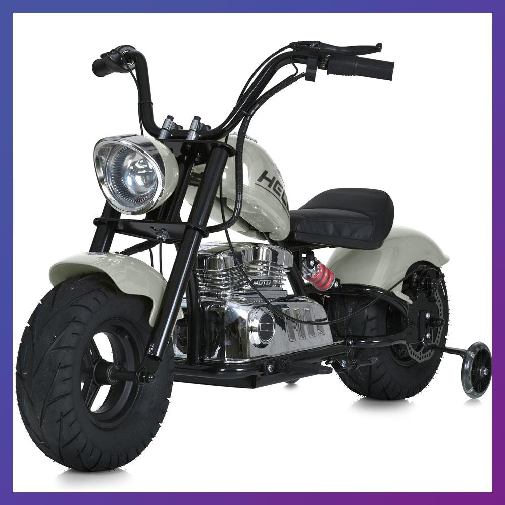 Дитячий електро мотоцикл двоколісний на акумуляторі Harley-Davidson M 6016 для дітей 3-8 років Сірий