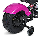 Дитячий електро мотоцикл двоколісний на акумуляторі Harley-Davidson M 6016 для дітей 3-8 років Рожевий, фото 10