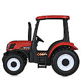 Дитячий електромобіль Трактор на акумуляторі Bambi M 4643 з пультом радіокерування на 3-8 років Червоний, фото 3