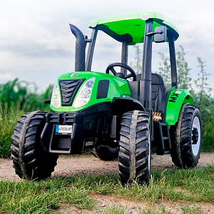 Дитячий електромобіль Трактор на акумуляторі Bambi M 4643 з пультом радіокерування на 3-8 років Зелений
