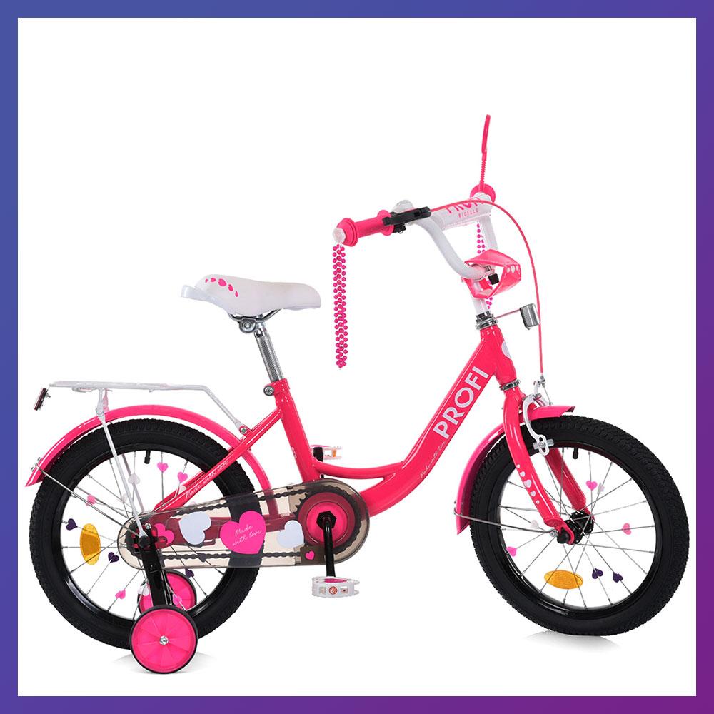 Велосипед дитячий двоколісний сталева рама Profi MB 18042-1 18" зріст 110-130 см вік 5 до 8 років Рожевий, фото 1