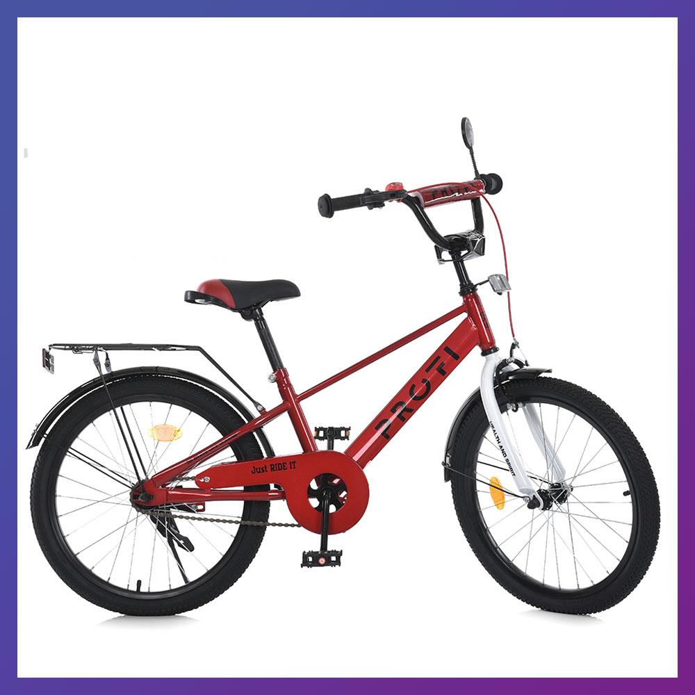 Велосипед дитячий двоколісний сталева рама Profi MB 20021-1 20" зріст 130-150 см вік 7 до 11 років Червоний, фото 1