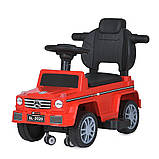 Дитяча каталка-толокар Mercedes M 5046L-3 з батьківською ручкою 2 в 1 Червоний, фото 4