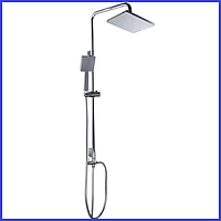 Душова система стійка без змішувача з верхнім та ручним душем квадратна Zerix DK-003