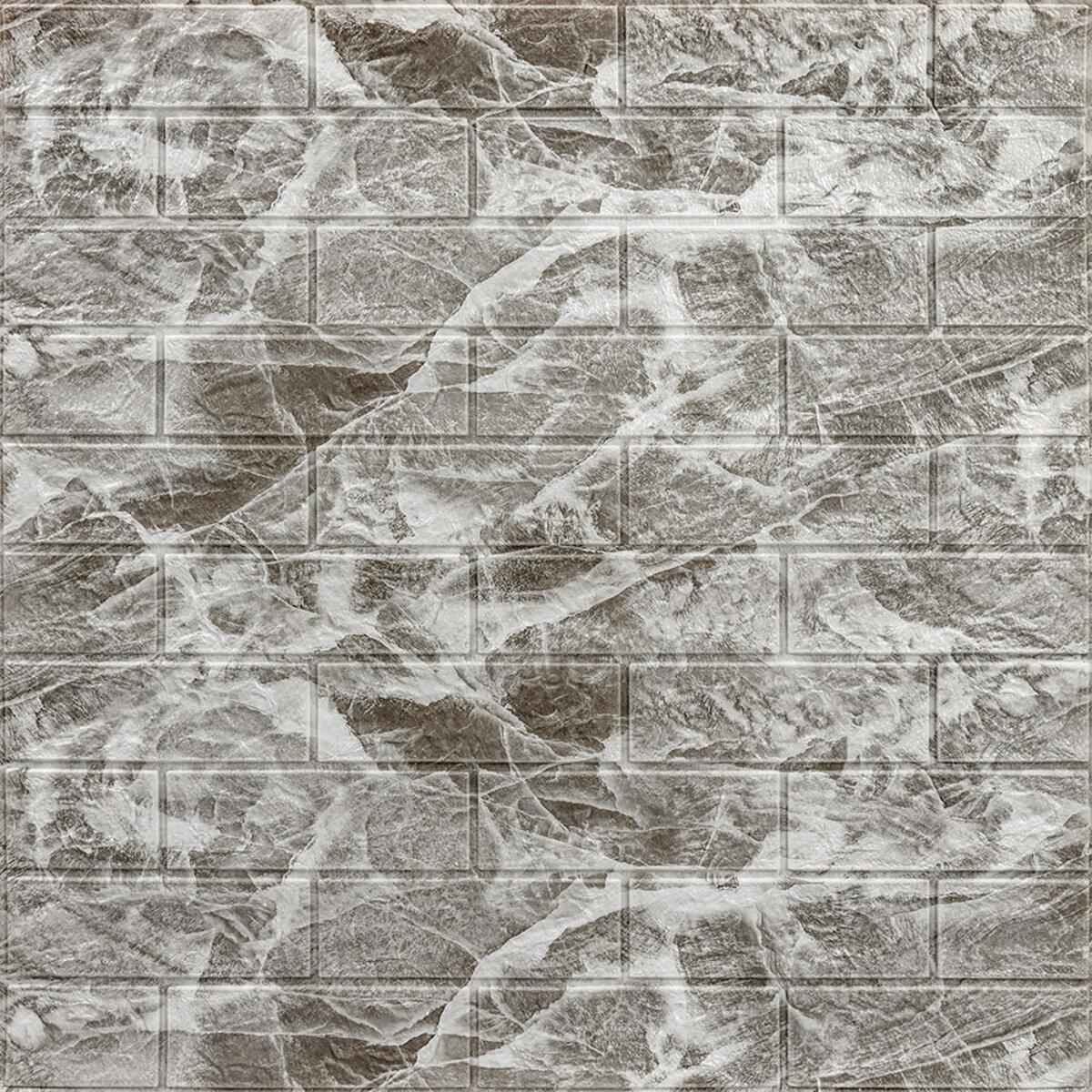 Декоративна 3D панель самоклейка 700х770х5мм Чорний мармур (цегла) (061-5) SW-00000036, фото 1