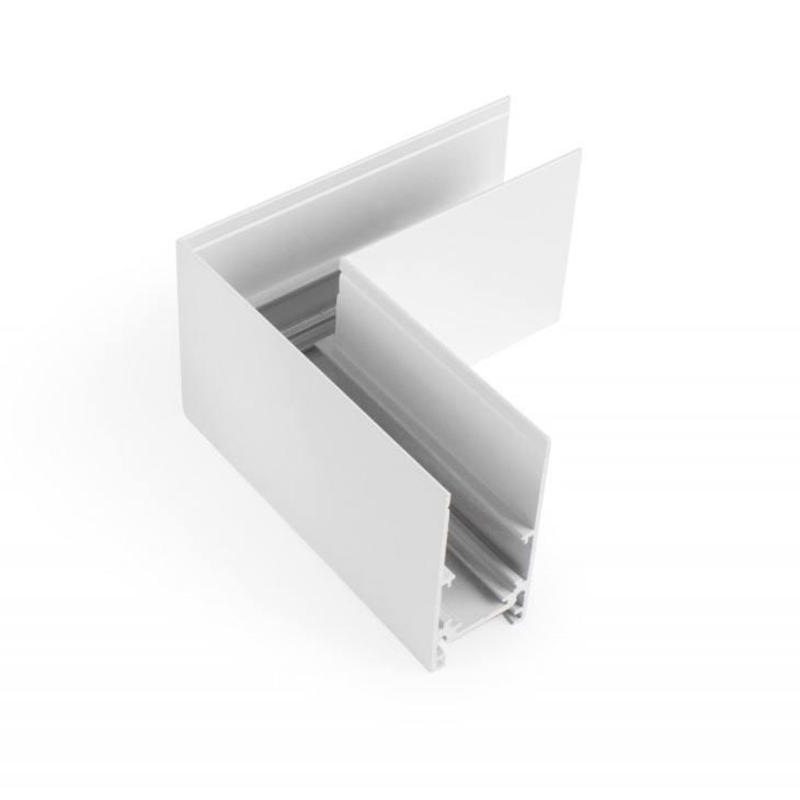 З'єднувач кутовий для магнітного накладного шинопровода OLEDIM OL411 білий, фото 1