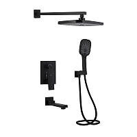 Душова система універсальна Qtap Gemini прихованого монтажу на три споживача QTGEM114BLM45703 Black Matt