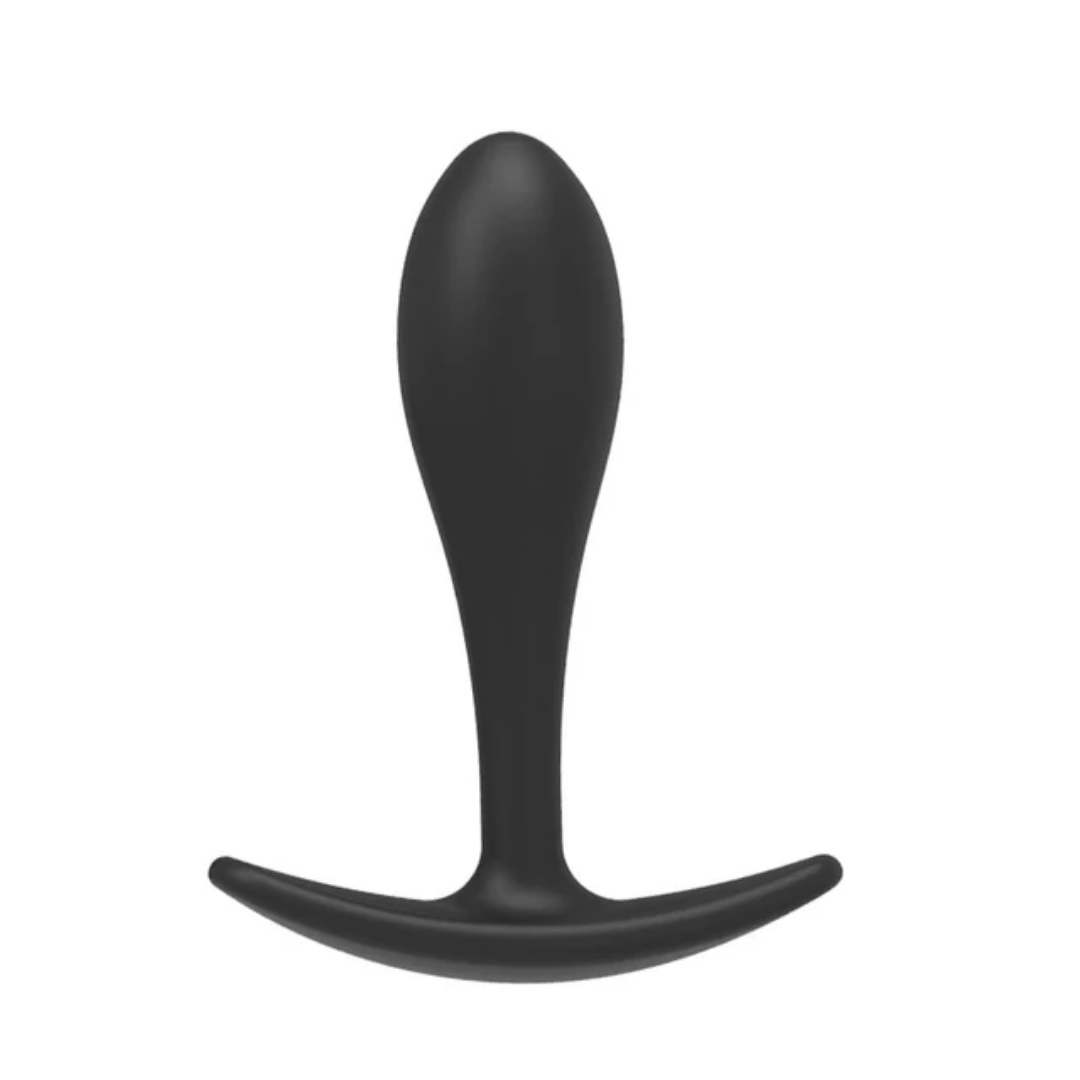 Силіконова анальна втулка Black silicone, розмір L