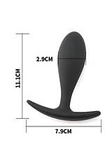 Силіконова анальна втулка Black silicone, розмір L, фото 4