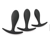 Силіконова анальна втулка Black silicone, розмір L, фото 5