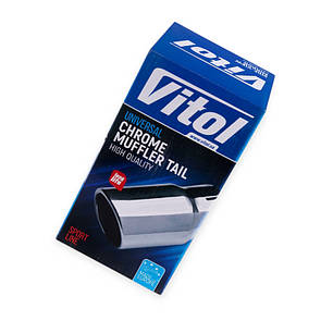Насадка на глушник чорний глянець d 64мм l 203мм зовнішн 89х71мм VITOL, фото 3