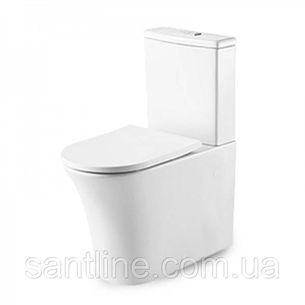Унітаз-компакт DUSEL SABRINA DTPT10213430P з бачком плавнопадаюче сидіння Soft Close дюропласт, фото 1