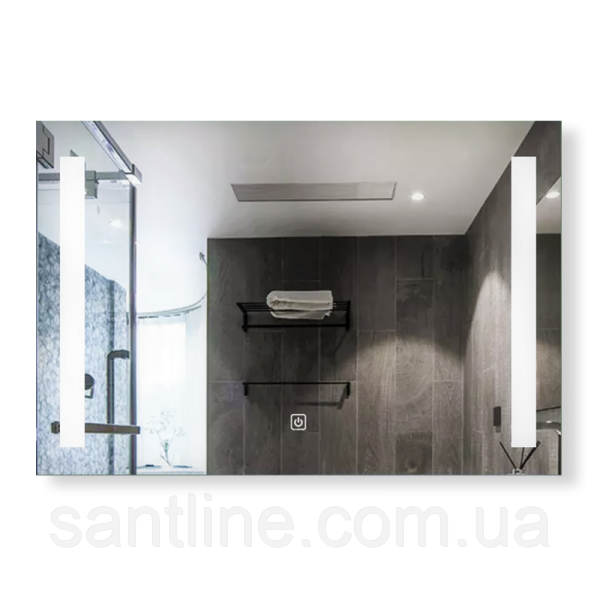 Дзеркало з LED підсвічуванням 120х75 см прямокутне DUSEL DE-M1041 сенсорне включення з підігрівом, фото 1