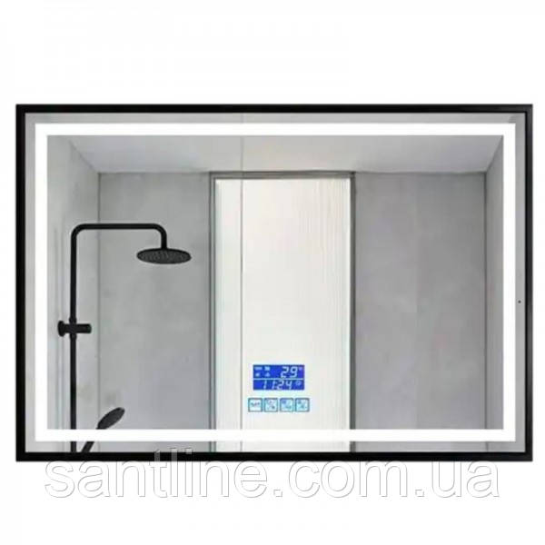 Дзеркало DUSEL 80х65см LED підсвічування DE-M0061S1 Bluetooth сенсорне включення підігрів годинник температура динаміки, фото 1