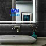 Дзеркало DUSEL 80х65см LED підсвічування DE-M0061S1 Bluetooth сенсорне включення підігрів годинник температура динаміки, фото 3