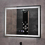 Дзеркало DUSEL 80х65см LED підсвічування DE-M0061S1 Bluetooth сенсорне включення підігрів годинник температура динаміки, фото 10