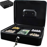Велика металева касетна скринька для грошей Malatec 1216 сейф каса - 30x24x9 см