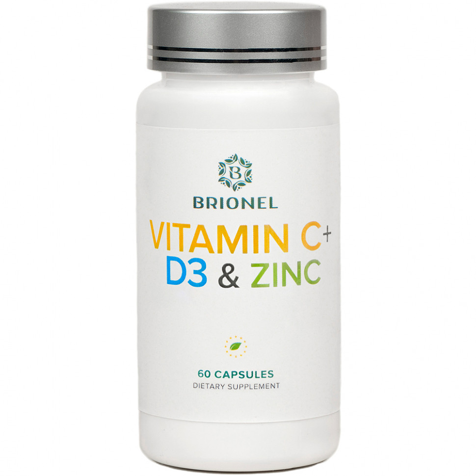 Вітамін С+D3+Цинк, Brionel, 60 кап, фото 1