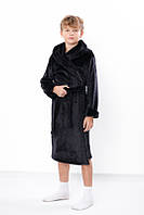 Халат для мальчика (6390-034-4) черный Трикотажний Край 32
