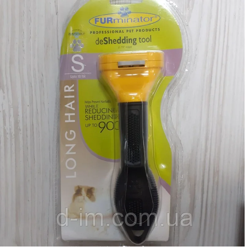 FURminator з кнопкою для котів з довгою шерстю - Розмір S (оригінал з голограмою)