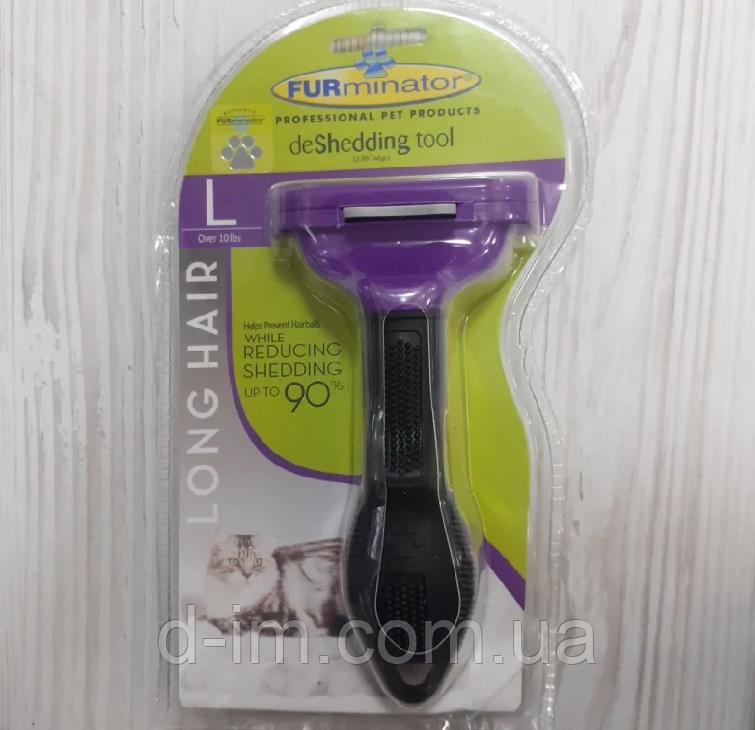 FURminator з кнопкою для котів з довгою шерстю - Розмір L (оригінал з голограмою)