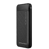 Зовнішній портативний аккумулятор Power Bank Awei P37K 10000mAh Black (8414), фото 3