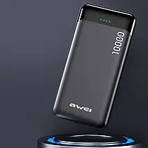 Зовнішній портативний аккумулятор Power Bank Awei P37K 10000mAh Black (8414), фото 4