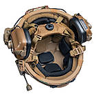 Шолом тактичний Fast TEAM WENDY Helmet NIJ IIIA + Навушники Earmor M31 MOD3 з чебурашкою + ліхтарик + кавер, фото 4