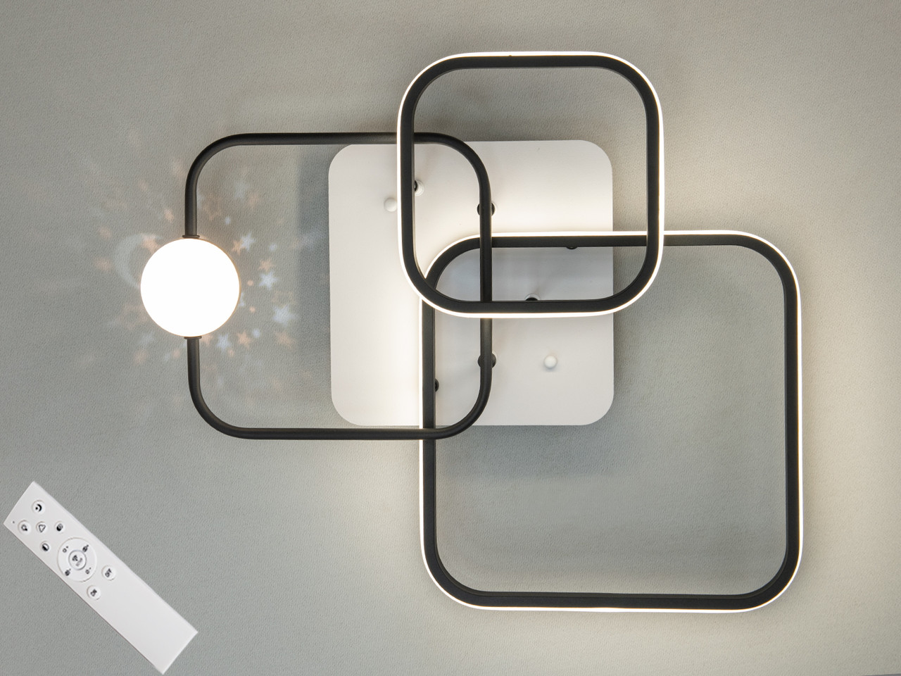 Сучасна стельова люстра для спальні MX2988-3S WH+BK, фото 1