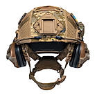 Шолом тактичний Fast TEAM WENDY Helmet NIJ IIIA + Навушники Earmor M31 MOD3 з чебурашкою + ліхтарик + кавер, фото 9