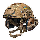 Шолом тактичний Fast TEAM WENDY Helmet NIJ IIIA + Навушники Earmor M31 MOD3 з чебурашкою + ліхтарик + кавер, фото 3