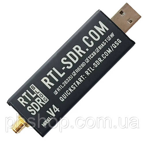 Плата приймач SDR, SDR, 500кГц-1.76ГГц, АЦП 8бит, RTL2832U R828D, RTL-SDR V4