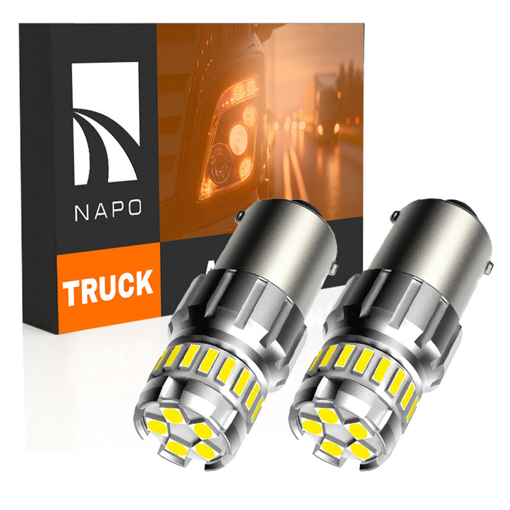 Комплект світлодіодних ламп NAPO TRUCK 1156-4014-18+5smd 9-48V P21W 1156 BA15S колір світіння білий 2 шт