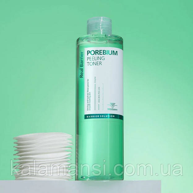 Ензимний пілінг-тонер для боротьби з чорними точками Real Barrier Porebium Peeling Toner 305 мл