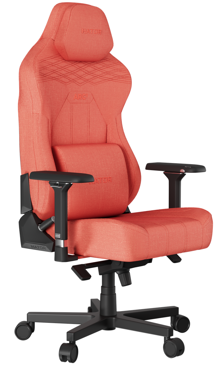 Ігрове геймерське крісло Hator Arc 2 XL Fabric Orange оранжеве тканинне з механізмом мультиблок, фото 1