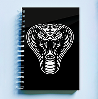 Скетчбук Sketchbook (блокнот) для малювання з новорічним принтом "Кобра біла. 2025 Рік Змії"